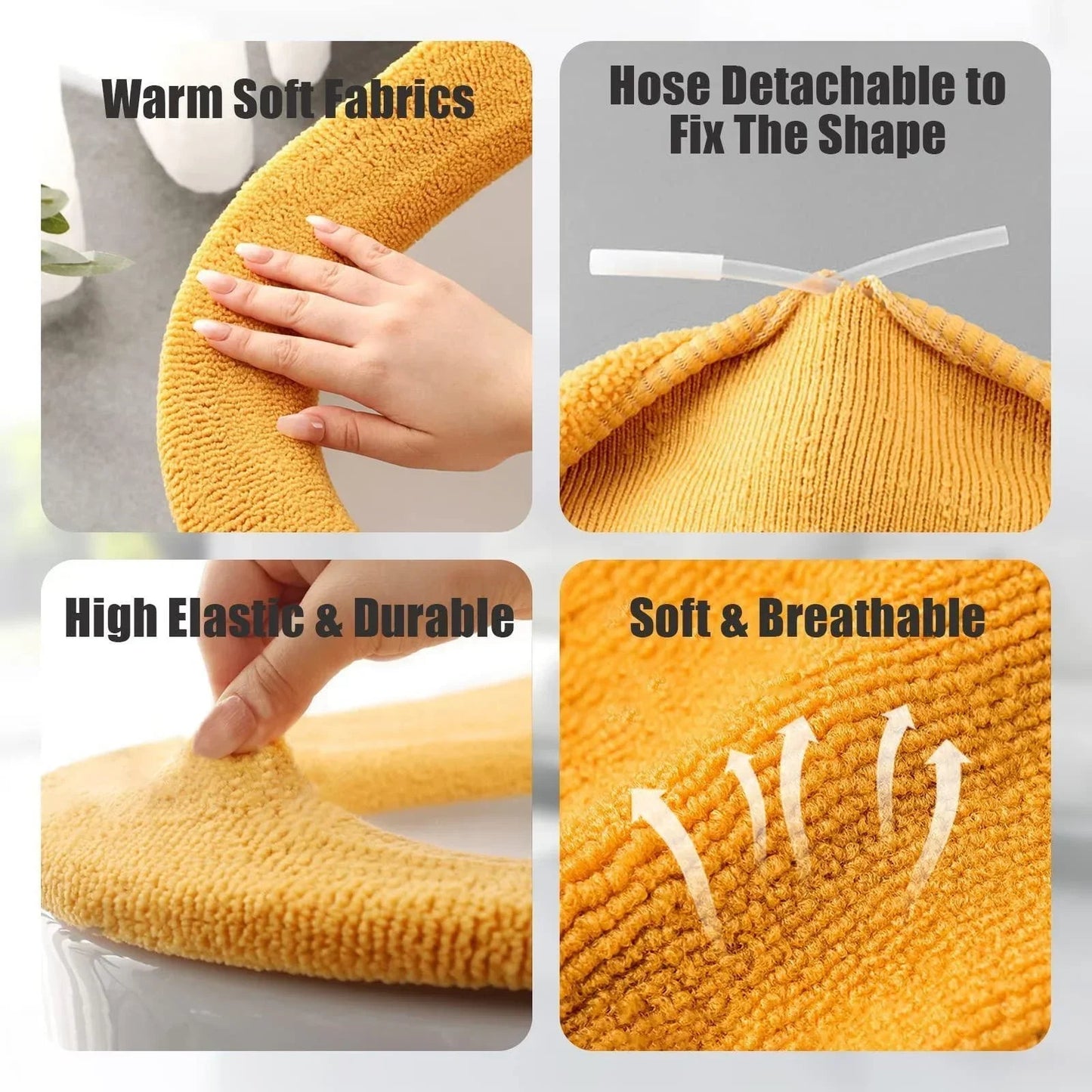 Thicker Bathroom Toilet Seat Cover Pads - Soft Warmer Toilet Seat Cushion Cover Stretchable Washable Cloth eprolo