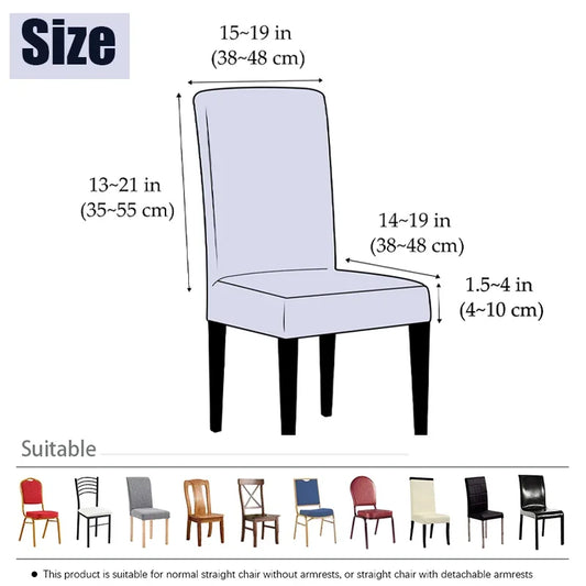 Twill Jacquard Dining Chair Cover, Elastic Seat Slipcover Soft Seat Covers, Dustproof, Suitable for Living Room, Home Decor eprolo
