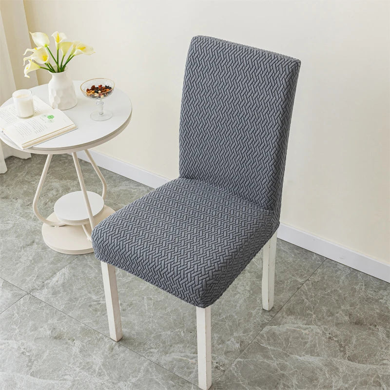 Twill Jacquard Dining Chair Cover, Elastic Seat Slipcover Soft Seat Covers, Dustproof, Suitable for Living Room, Home Decor eprolo