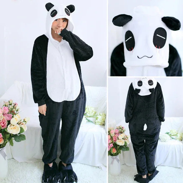 Unisex Adult Onesie Pajamas Bear Cat Animal One Piece Jumpsuits - Shello's Creative Boutique
