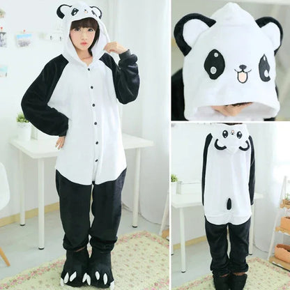 Unisex Adult Onesie Pajamas Bear Cat Animal One Piece Jumpsuits - Shello's Creative Boutique