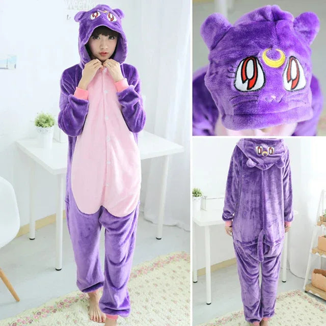 Unisex Adult Onesie Pajamas Bear Cat Animal One Piece Jumpsuits - Shello's Creative Boutique