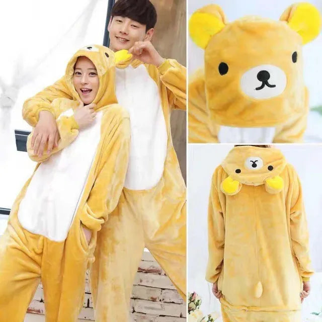 Unisex Adult Onesie Pajamas Bear Cat Animal One Piece Jumpsuits - Shello's Creative Boutique