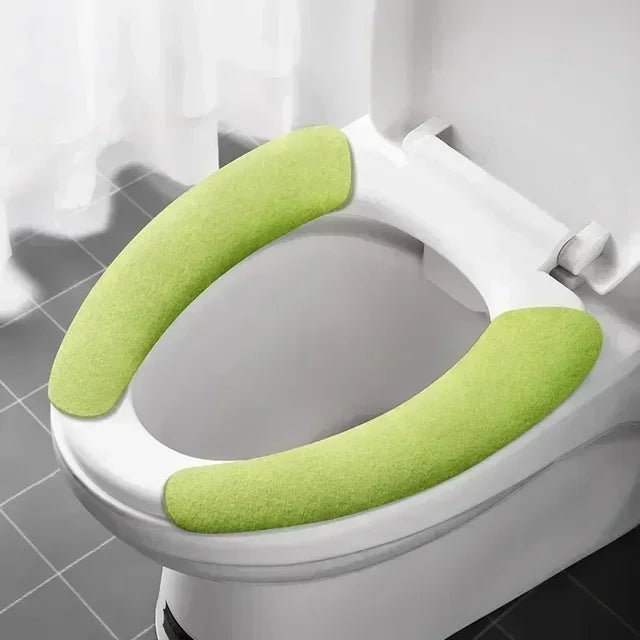 Universal Toilet Seat Cover Soft Closestool Paste Solid Color Toilet Sticky Seat Pad Washable Bathroom Warmer Seat Lid Cover Pad eprolo