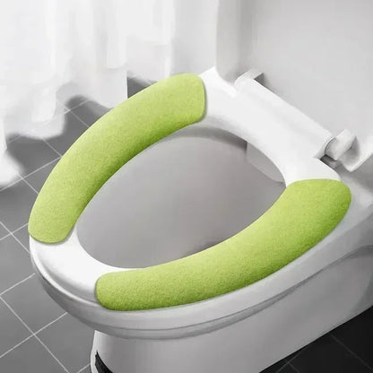 Universal Toilet Seat Cover Soft Closestool Paste Solid Color Toilet Sticky Seat Pad Washable Bathroom Warmer Seat Lid Cover Pad eprolo