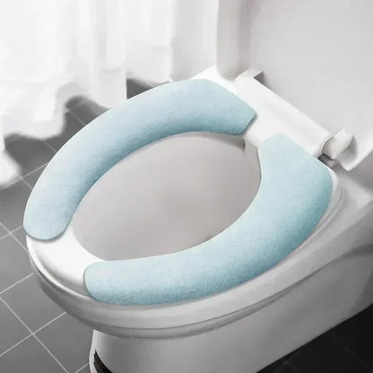 Universal Toilet Seat Cover Soft Closestool Paste Solid Color Toilet Sticky Seat Pad Washable Bathroom Warmer Seat Lid Cover Pad eprolo