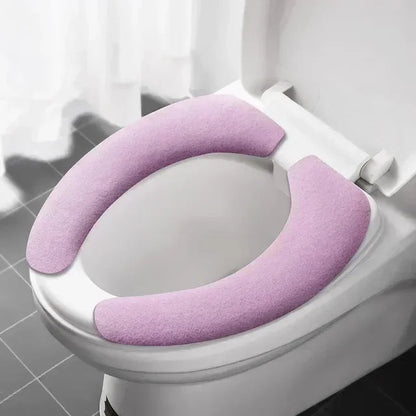 Universal Toilet Seat Cover Soft Closestool Paste Solid Color Toilet Sticky Seat Pad Washable Bathroom Warmer Seat Lid Cover Pad eprolo
