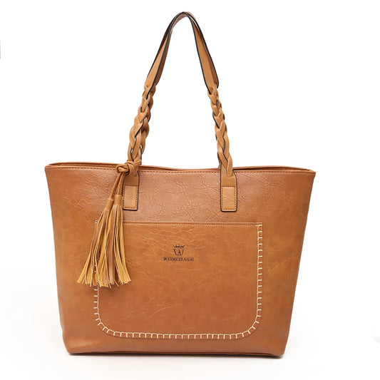  Women Messenger Bags With Tassel Large Capacity Women Bags Shoulder Tote Bags Famous Designers PU Leather Handbags