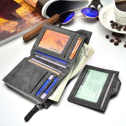 Wallet Men Soft Leather wallet with removable card slots multifunction men wallet purse male clutch top quality ! - Shello's Creative Boutique