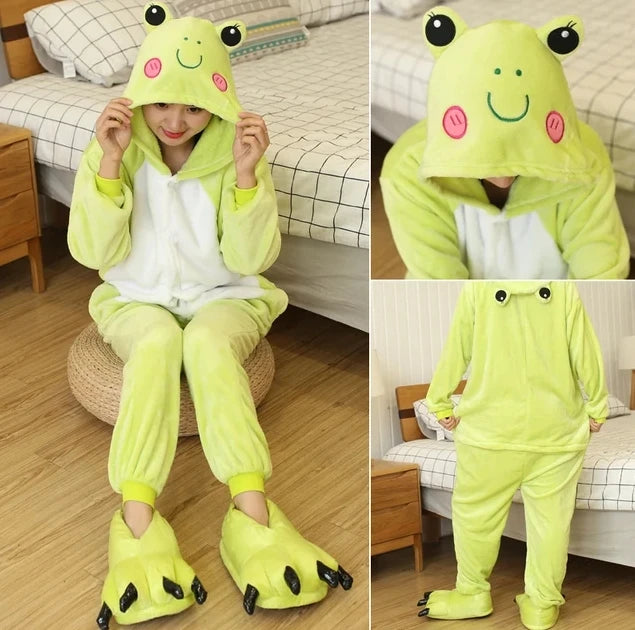 Winter Adults Kigurumi Animal Stitch Onesies Women Men Pajamas Suit Onepiece Halloween Christmas Hooded Cartoon Onesie Costumes eprolo