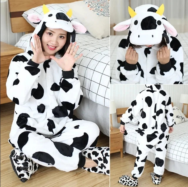 Winter Adults Kigurumi Animal Stitch Onesies Women Men Pajamas Suit Onepiece Halloween Christmas Hooded Cartoon Onesie Costumes eprolo