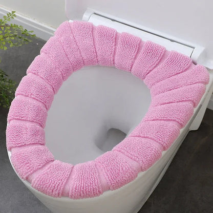 Winter Warm Toilet Seat Cover Mat Bathroom Toilet Pad Cushion with Handle Thicker Soft Washable Closestool Warmer Accessories eprolo