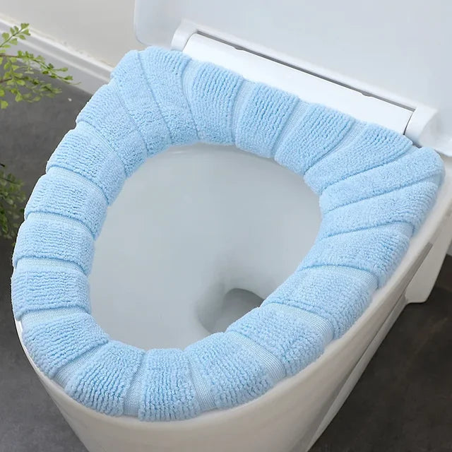 Winter Warm Toilet Seat Cover Mat Bathroom Toilet Pad Cushion with Handle Thicker Soft Washable Closestool Warmer Accessories eprolo