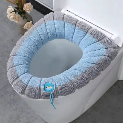 Winter Warm Toilet Seat Cover Mat Bathroom Toilet Pad Cushion with Handle Thicker Soft Washable Closestool Warmer Accessories eprolo