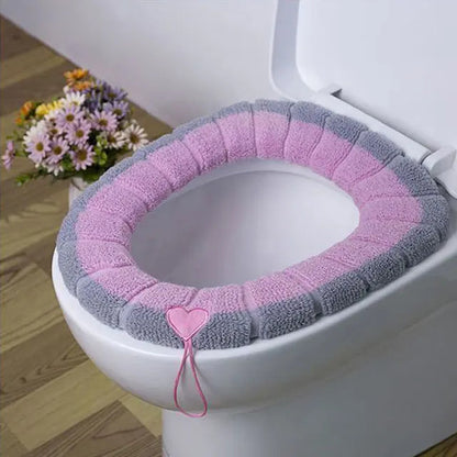 Winter Warm Toilet Seat Cover Mat Bathroom Toilet Pad Cushion with Handle Thicker Soft Washable Closestool Warmer Accessories eprolo