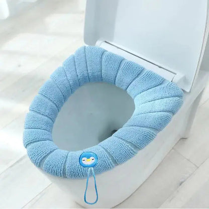Winter Warm Toilet Seat Cover Mat Bathroom Toilet Pad Cushion with Handle Thicker Soft Washable Closestool Warmer Accessories eprolo