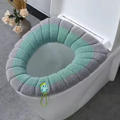 Winter Warm Toilet Seat Cover Mat Bathroom Toilet Pad Cushion with Handle Thicker Soft Washable Closestool Warmer Accessories eprolo