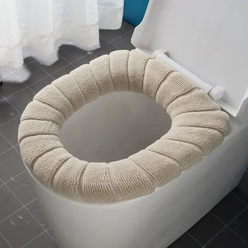 Winter Warm Toilet Seat Cover Mat Bathroom Toilet Pad Cushion with Handle Thicker Soft Washable Closestool Warmer Accessories eprolo