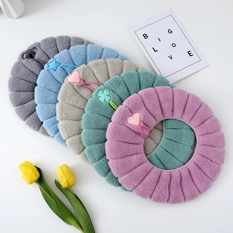 Winter Warm Toilet Seat Cover Mat Bathroom Toilet Pad Cushion with Handle Thicker Soft Washable Closestool Warmer Accessories eprolo