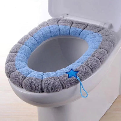 Winter Warm Toilet Seat Cover Mat Bathroom Toilet Pad Cushion with Handle Thicker Soft Washable Closestool Warmer Accessories eprolo