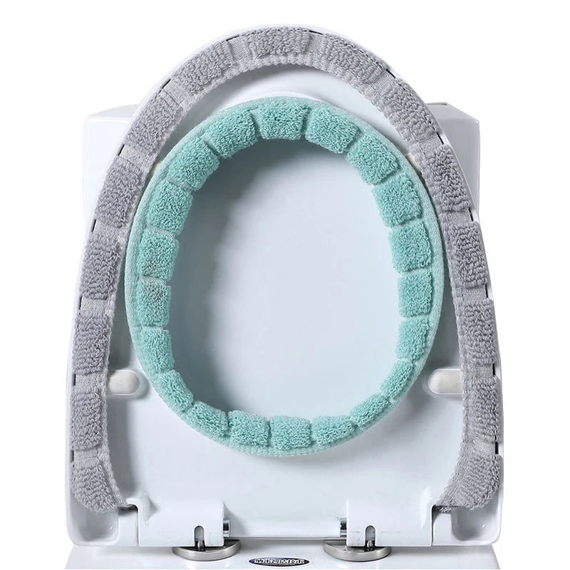 Winter Warm Toilet Seat Cover Mat Bathroom Toilet Pad Cushion with Handle Thicker Soft Washable Closestool Warmer Accessories eprolo
