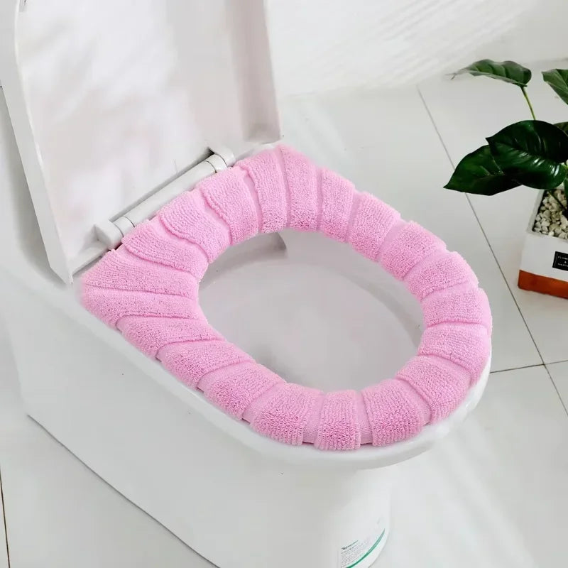 Winter Warm Toilet Seat Cover Mat Bathroom Toilet Pad Cushion with Handle Thicker Soft Washable Closestool Warmer Accessories eprolo