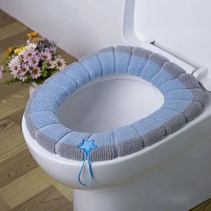 Winter Warmer Toilet Seat Cover Mat Bathroom Toilet Pad Cushion with Handle Thicker Soft Washable Closestool Warmer Accessories eprolo
