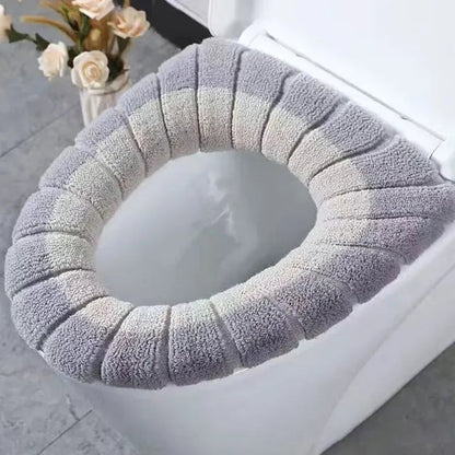 Winter Warmer Toilet Seat Cover Mat Bathroom Toilet Pad Cushion with Handle Thicker Soft Washable Closestool Warmer Accessories eprolo