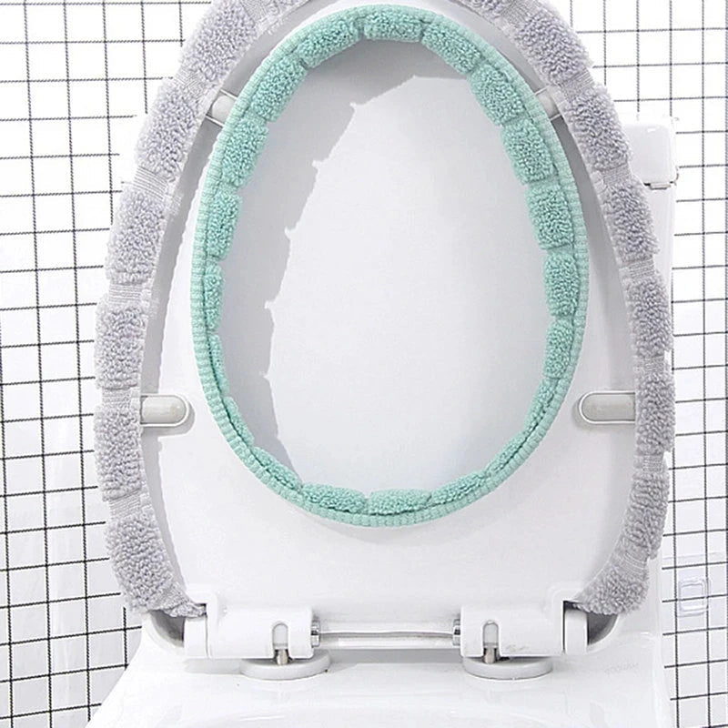 Winter Warmer Toilet Seat Cover Mat Bathroom Toilet Pad Cushion with Handle Thicker Soft Washable Closestool Warmer Accessories eprolo