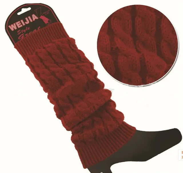 Womens Fashion Winter Cable Knit Crochet Knitted Leg Warmers Legging Knee High Socks eprolo