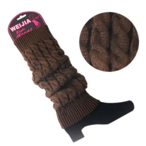 Womens Fashion Winter Cable Knit Crochet Knitted Leg Warmers Legging Knee High Socks eprolo