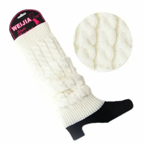 Womens Fashion Winter Cable Knit Crochet Knitted Leg Warmers Legging Knee High Socks eprolo