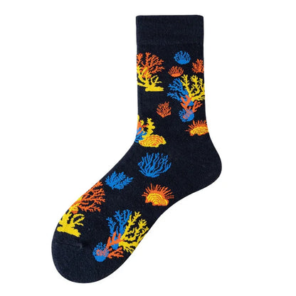 Men's Coral Cartoon Fun Pattern Stockings - Shello's Creative Boutique