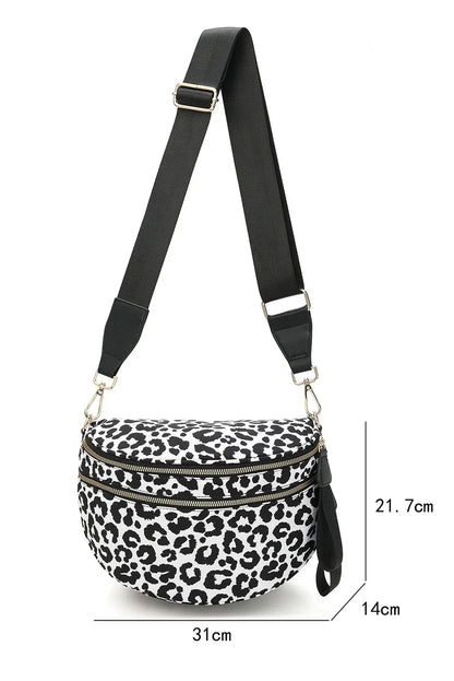 Chestnut Checkered Print Wide Strap Large Crossbody Bag - Shello's Creative Boutique