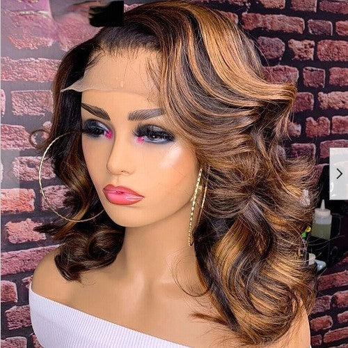 Split Lace Short Curly Hair Mechanism Synthetic Wigs Shello Creative Boutique