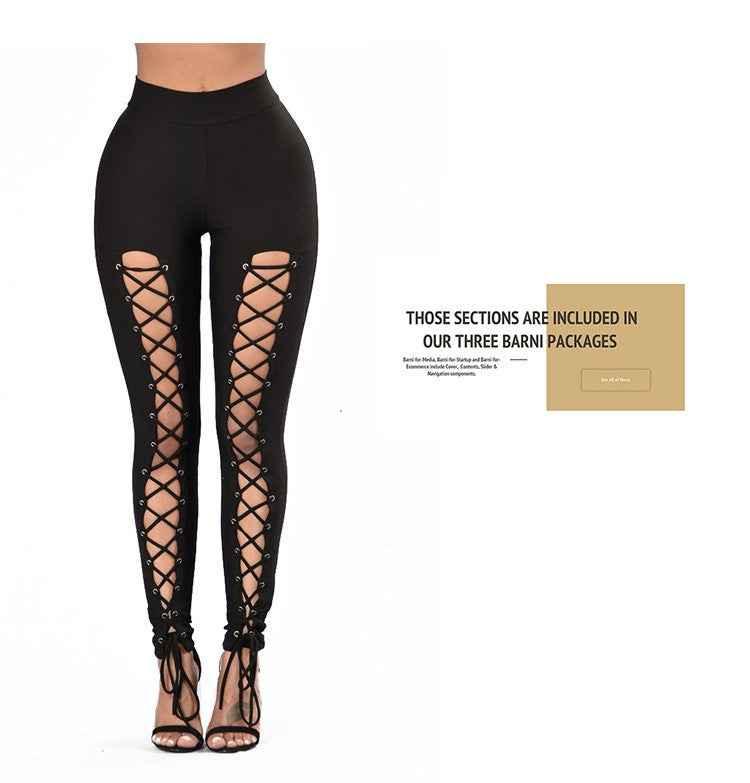 High-Waist Cropped Leggings - Cross-Strap Stretch Leggings for Women - Shello's Creative Boutique