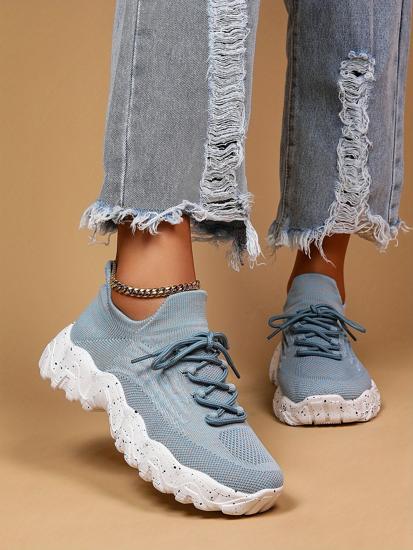 Women'S Casual Sports Sneakers, Striped Low Top Slip-On Shoes with Round Toe, Non-Slip Rubber Sole, Fabric Upper & Inner, All-Season Spring Footwear Shello's Creative Boutique