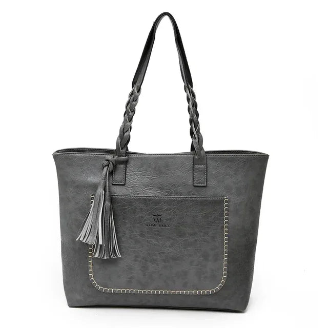 Women Messenger Bags With Tassel Large Capacity PU Leather - Shello's Creative Boutique