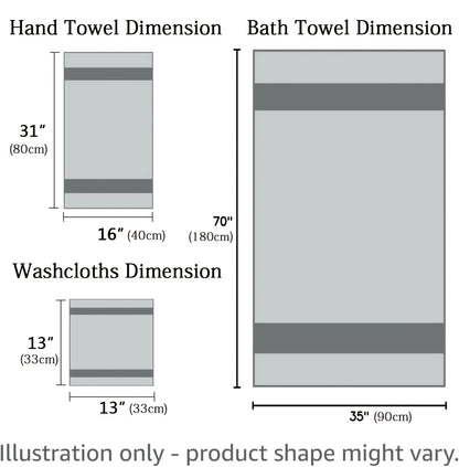 16 Piece Microfiber Bath Towel Set - Quick-Dry & Absorbent