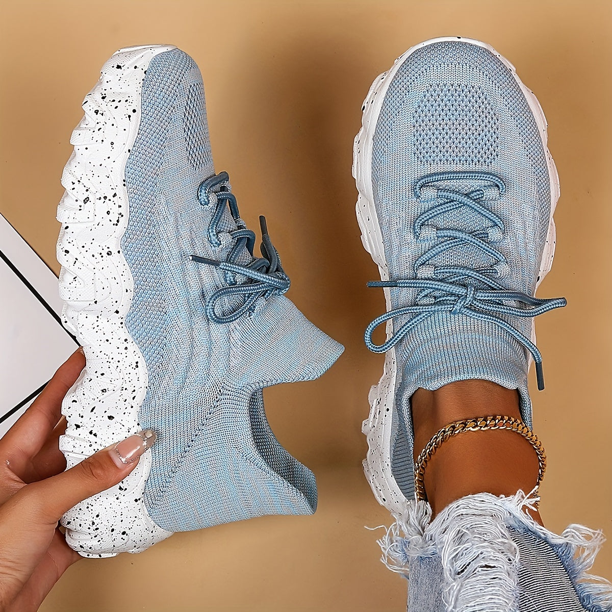 Women'S Casual Sports Sneakers, Striped Low Top Slip-On Shoes with Round Toe, Non-Slip Rubber Sole, Fabric Upper & Inner, All-Season Spring Footwear Shello's Creative Boutique