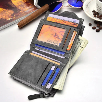 Wallet Men Soft Leather wallet with removable card slots multifunction men wallet purse male clutch top quality ! - Shello's Creative Boutique