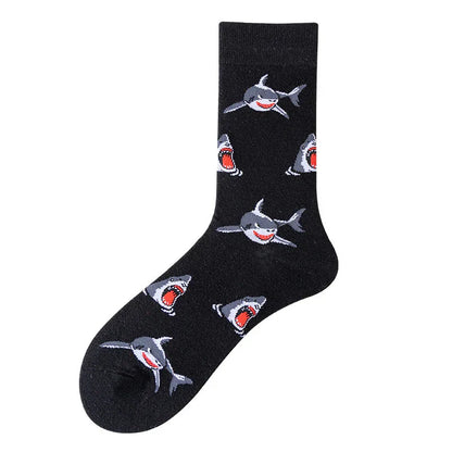 Men's shark cartoon funny pattern stockings - Shello's Creative Boutique
