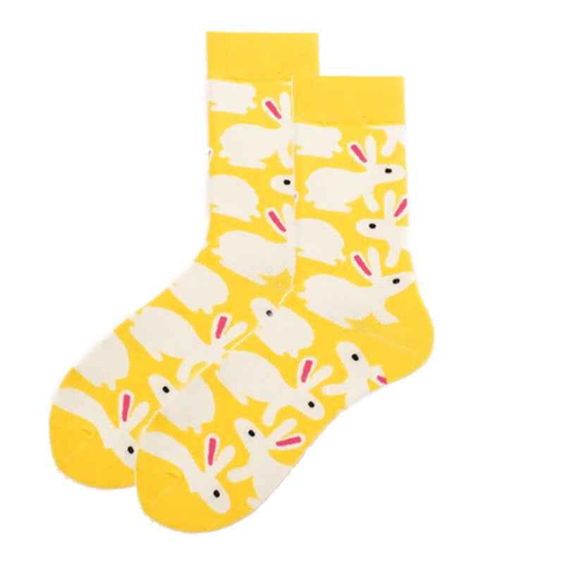 Rabbit Pattern Print Casual Crew Socks