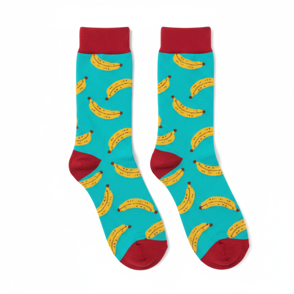 Banana Socks Flat Lay