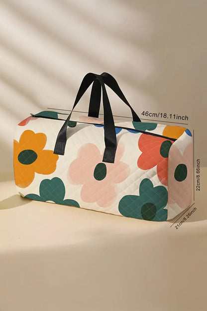 White Floral Quilted Tote Bag - Shello's Creative Boutique