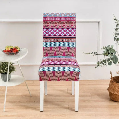 boho pattern printed stretch chair cover for dining room office banquet chair protector elastic material armchair cover - Shello's Creative Boutique