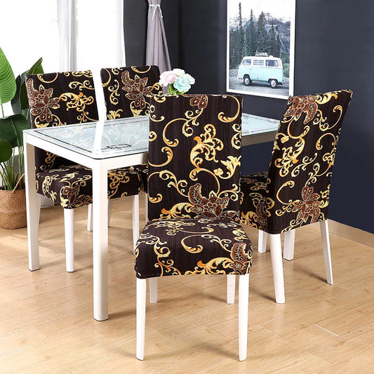 boho pattern printed stretch chair cover for dining room office banquet chair protector elastic material armchair cover eprolo