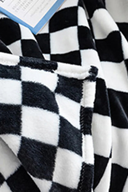 Black Checkerboard Throw Blanket - Soft Cosy Blanket - Shello's Creative Boutique