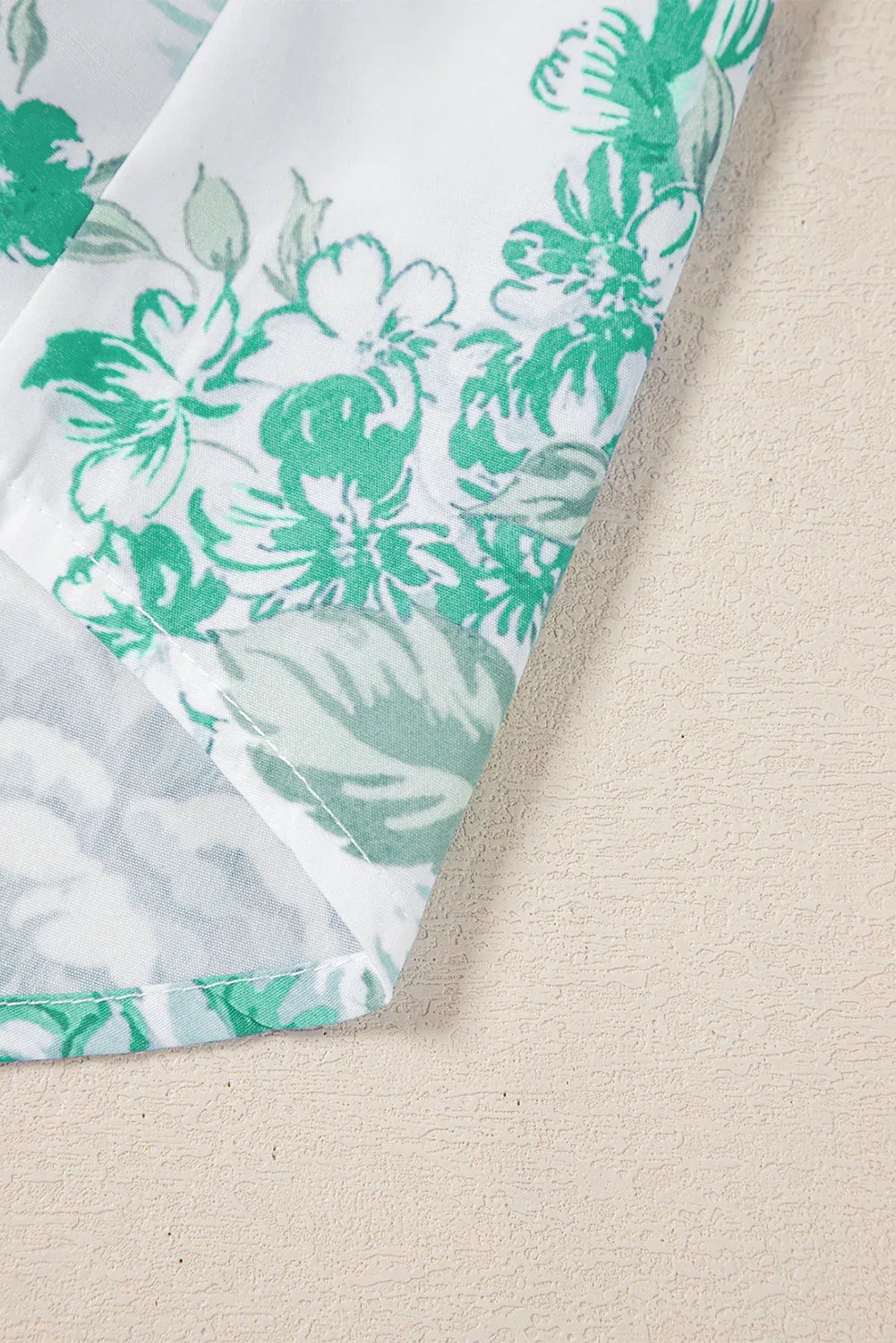 Green Floral Print Ruffle Sleeve Frill Shirt - Shello's Creative Boutique