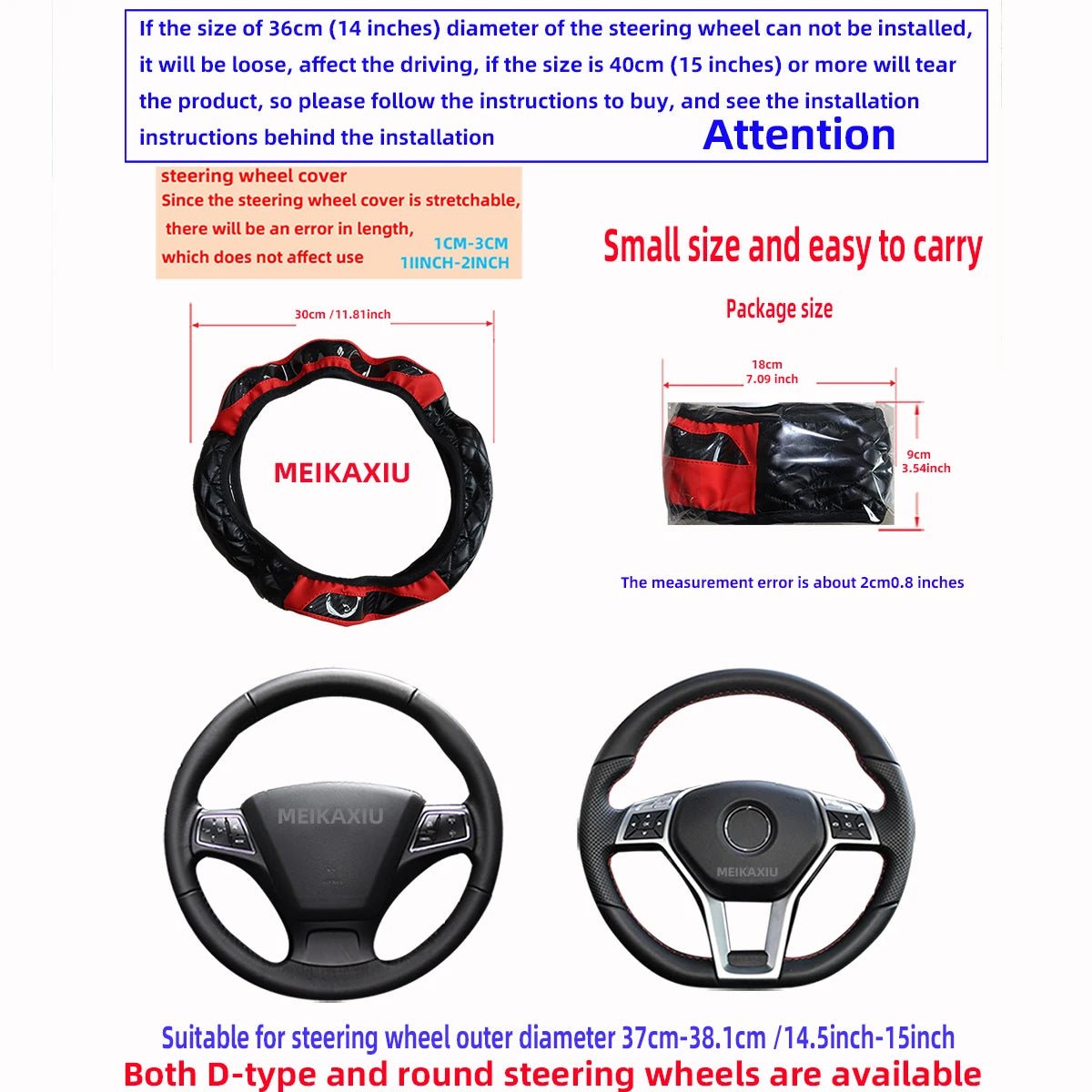 Crystal Carbon Fiber Steering Wheel Cover - Embroidered Leather (14.5 - 15 inch) - Shello's Creative Boutique